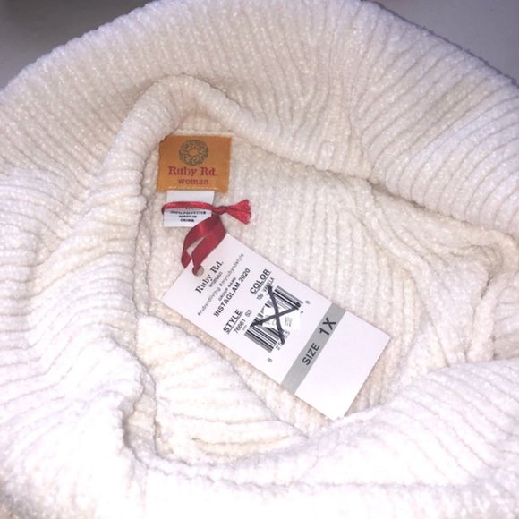 Ruby Rd Wmn Instaglam ribbed long raglan sleeve cowl neck pullover sweater 1X - Picture 12 of 12